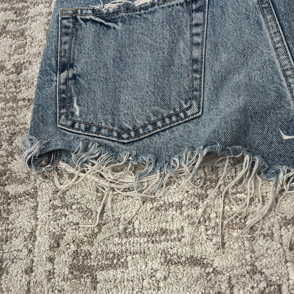 Zara Distressed Blue Jean Shorts - Picture 10 of 15